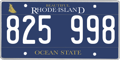 RI license plate 825998