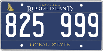 RI license plate 825999
