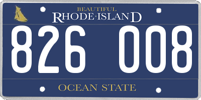 RI license plate 826008