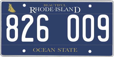 RI license plate 826009