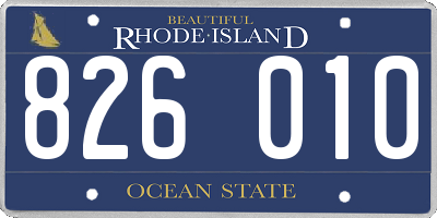 RI license plate 826010