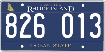 RI license plate 826013