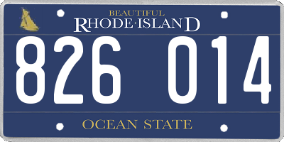 RI license plate 826014