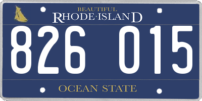 RI license plate 826015