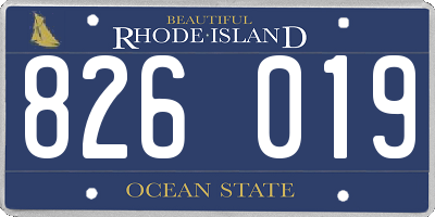 RI license plate 826019