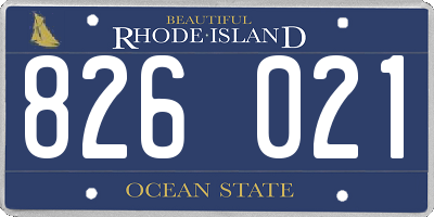 RI license plate 826021