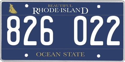 RI license plate 826022