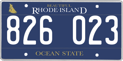 RI license plate 826023