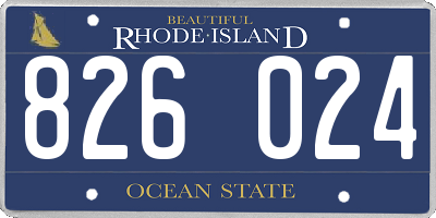 RI license plate 826024