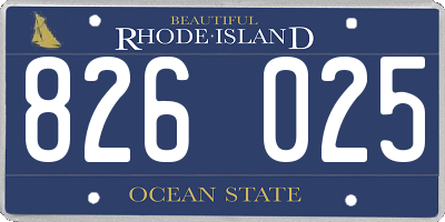RI license plate 826025