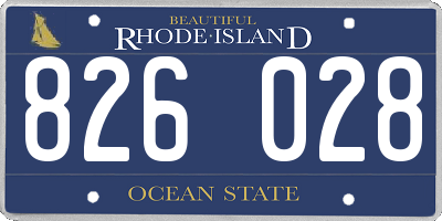 RI license plate 826028