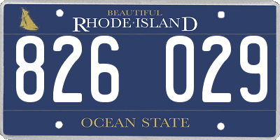 RI license plate 826029