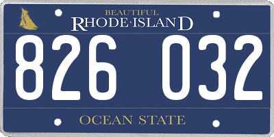 RI license plate 826032