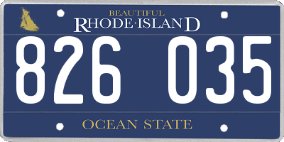 RI license plate 826035