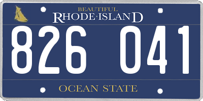 RI license plate 826041