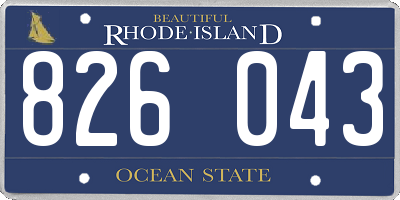 RI license plate 826043