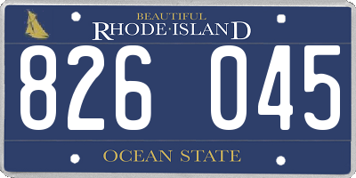 RI license plate 826045