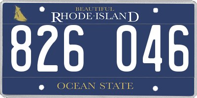 RI license plate 826046