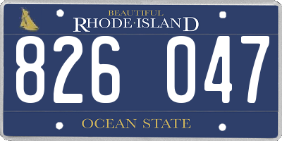 RI license plate 826047