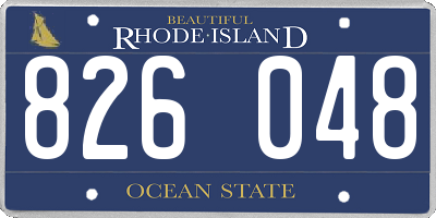 RI license plate 826048
