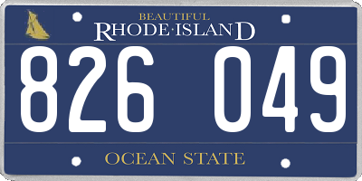 RI license plate 826049
