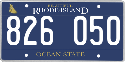 RI license plate 826050