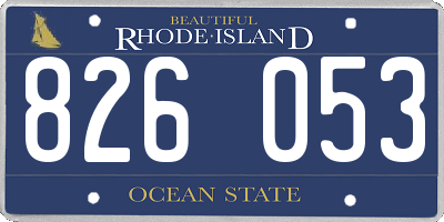 RI license plate 826053