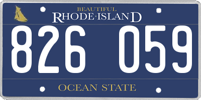 RI license plate 826059