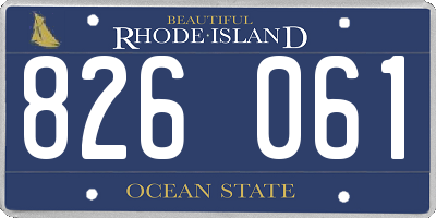 RI license plate 826061