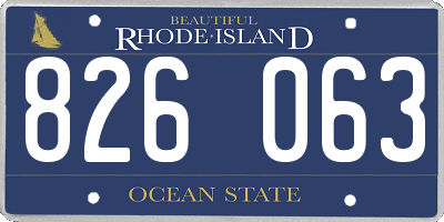 RI license plate 826063