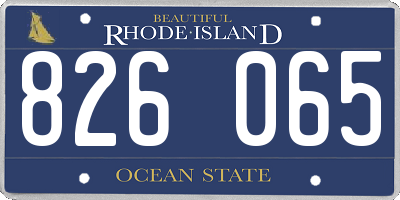 RI license plate 826065