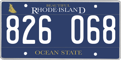 RI license plate 826068
