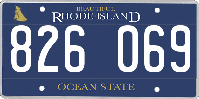 RI license plate 826069