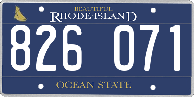 RI license plate 826071