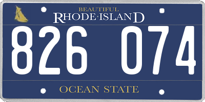 RI license plate 826074