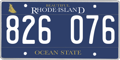 RI license plate 826076