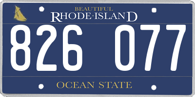 RI license plate 826077