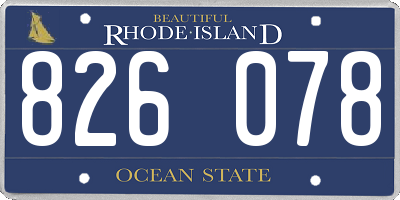 RI license plate 826078