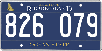 RI license plate 826079