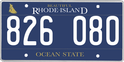 RI license plate 826080