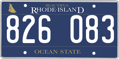 RI license plate 826083