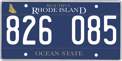 RI license plate 826085