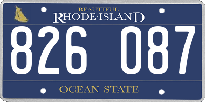RI license plate 826087