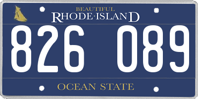 RI license plate 826089