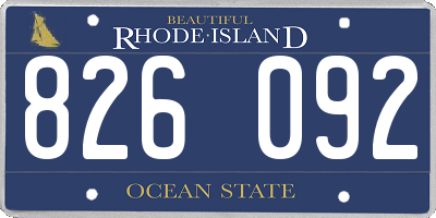 RI license plate 826092