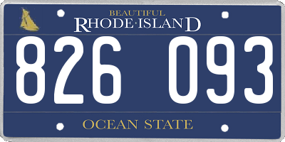RI license plate 826093