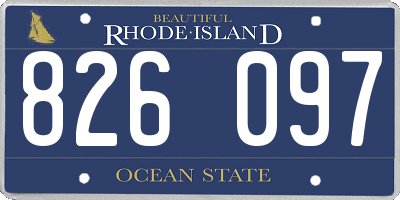 RI license plate 826097