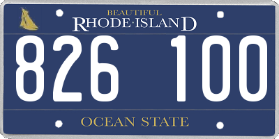 RI license plate 826100