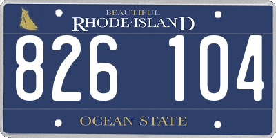 RI license plate 826104