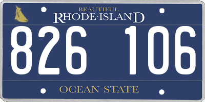 RI license plate 826106
